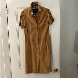 Tan Button-Up Dress